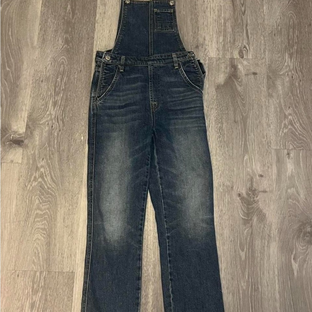 7 For All Mankind Indigo Denim Overalls